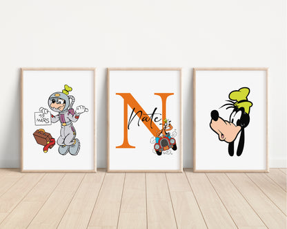 SET OF 3 Goofy Disney Personalised Prints