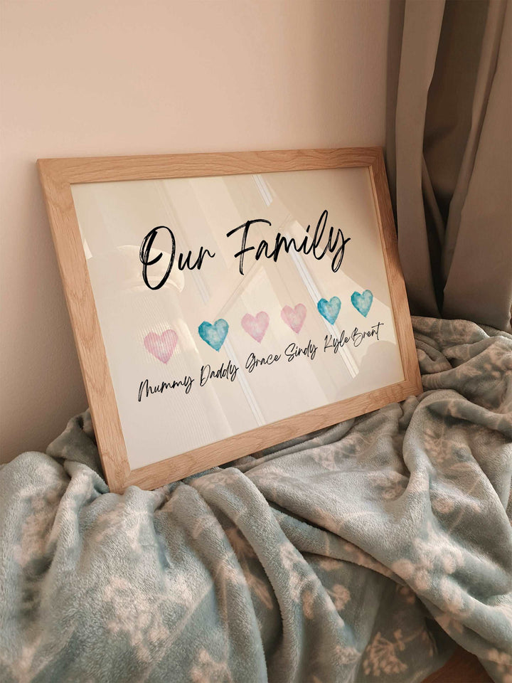 Personalised Our Family Heart Print