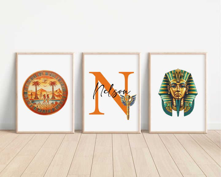 SET OF 3 Ancient Egypt Personalised Bedroom Prints