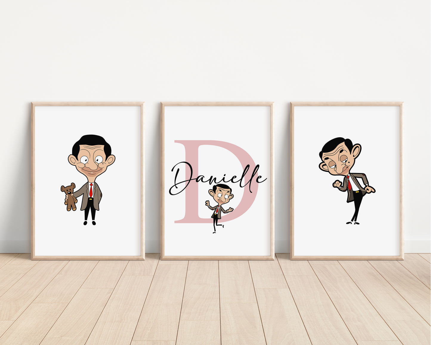 SET OF 3 Mr Bean Personalised Prints