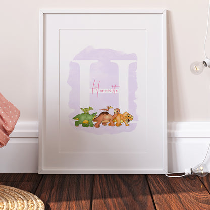Personalised Land Before Time Dinosaur Print