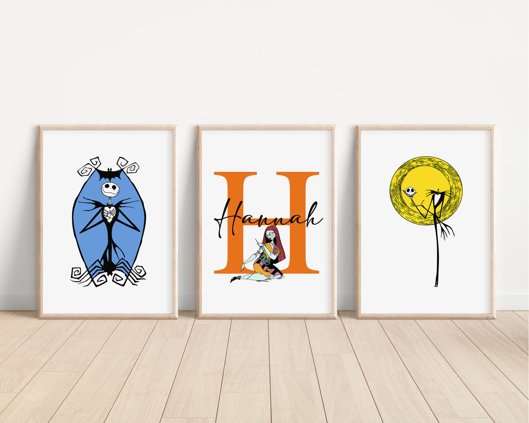 SET OF 3 The Nightmare Before Christmas Personalised Prints