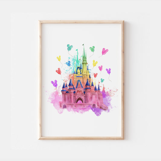 Watercolour Disneyland Castle Print