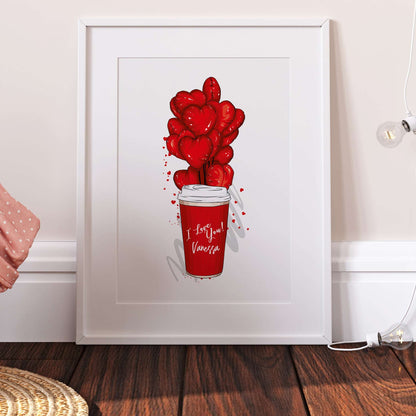 Personalised Valentines Day Coffee Cup Print