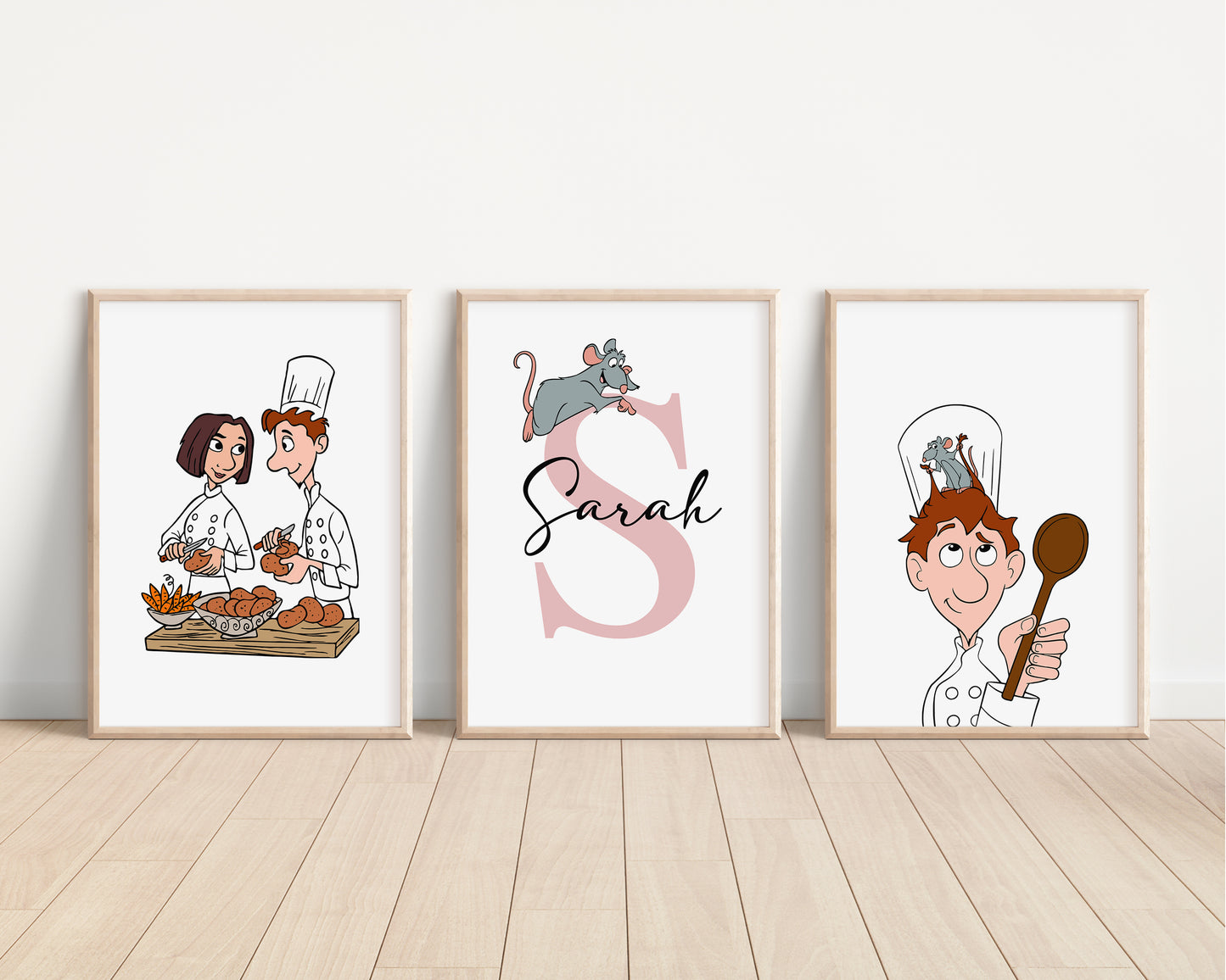 SET OF 3 Ratatouille Remy Disney Personalised Prints