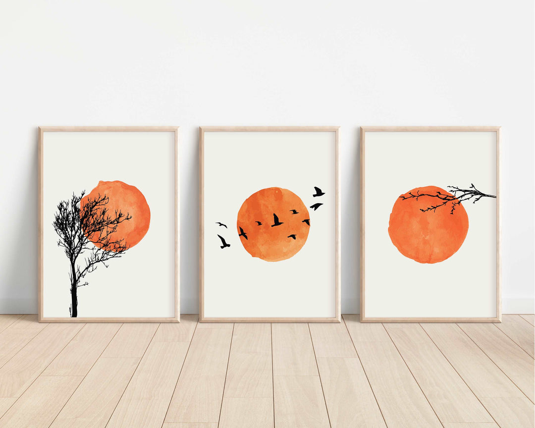 SET OF 3 Boho Moon Prints