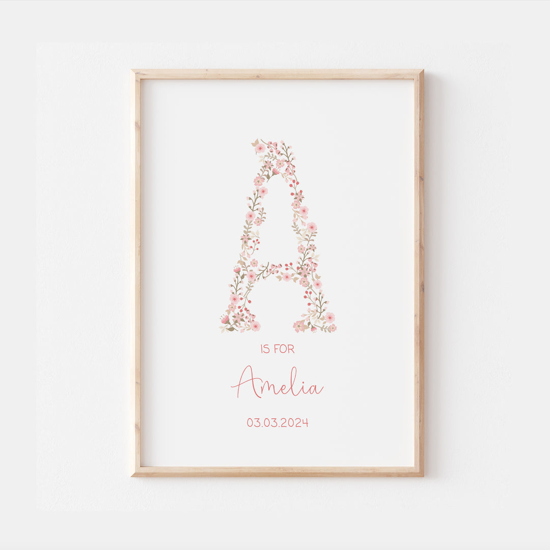 Personalised Pink Floral Print