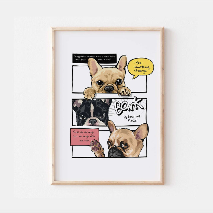 French Bulldog Funny Comic Pop Art Print