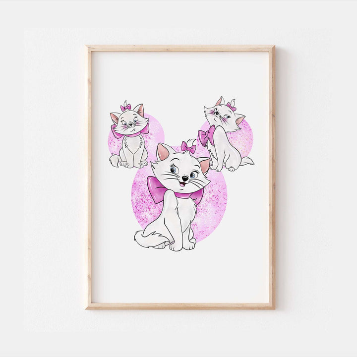 Marie Aristocats Disney Mickey Head Print