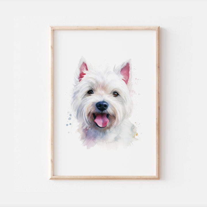 Westie Dog Watercolour Art Print