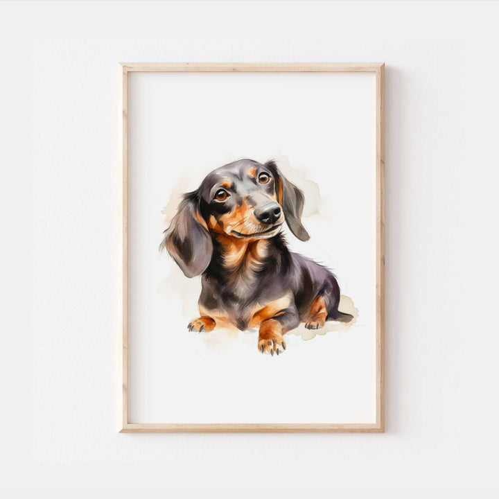 Dachshund Dog Watercolour Art Print