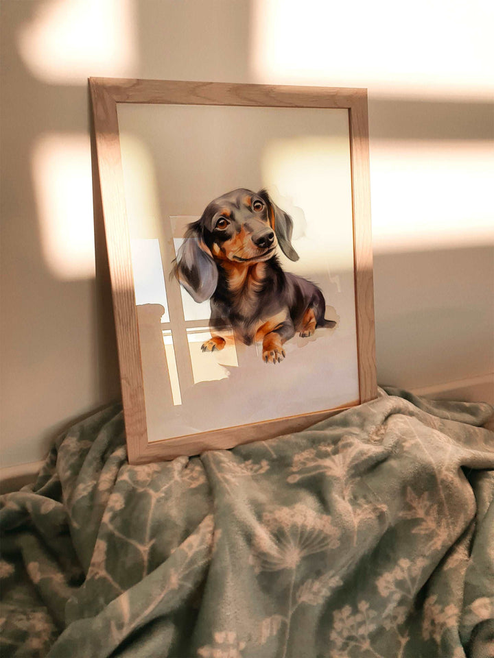 Dachshund Dog Watercolour Art Print