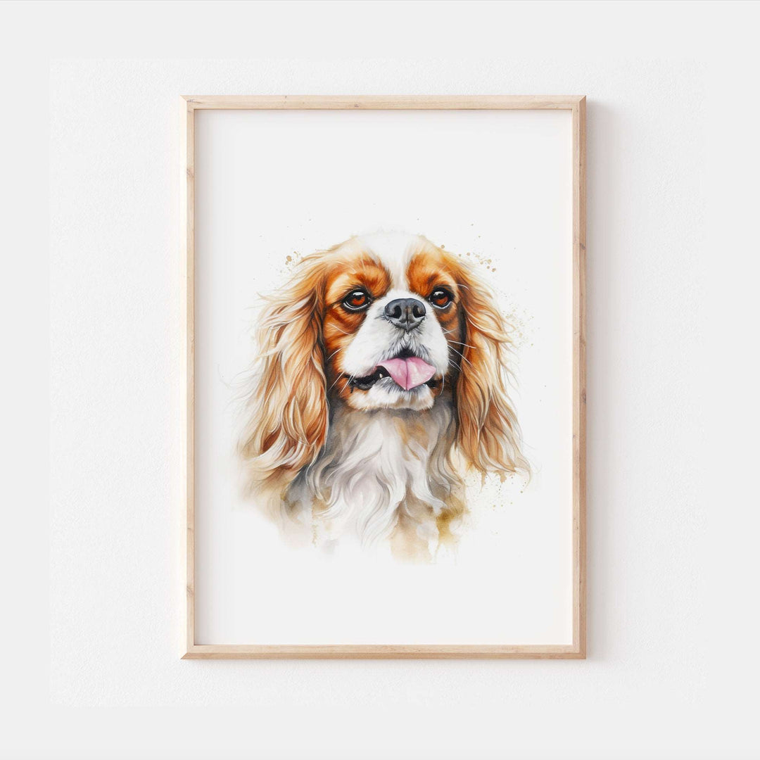 Cavalier King Charles Spaniel Dog Watercolour Art Print