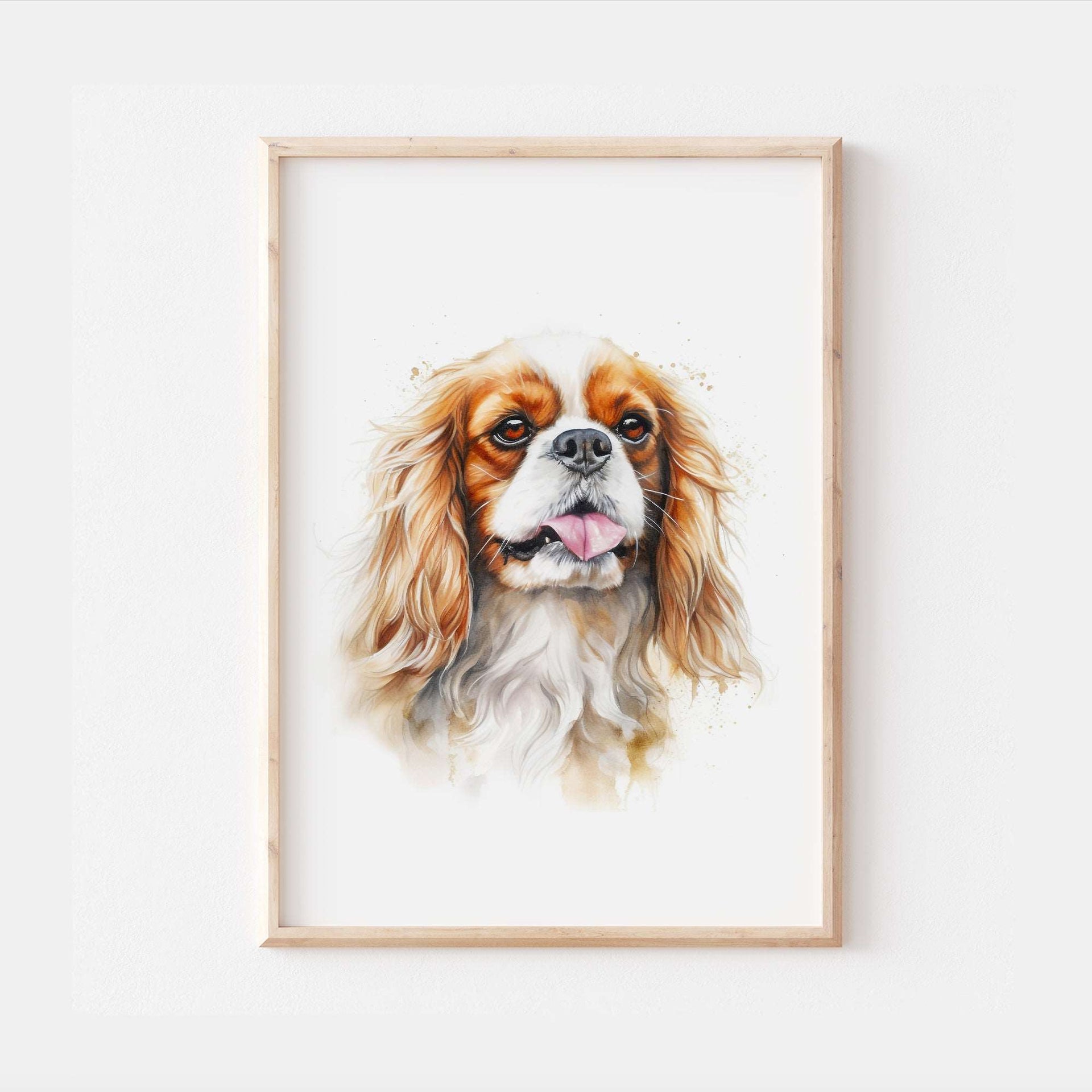 Cavalier King Charles Spaniel Dog Watercolour Art Print – Funky