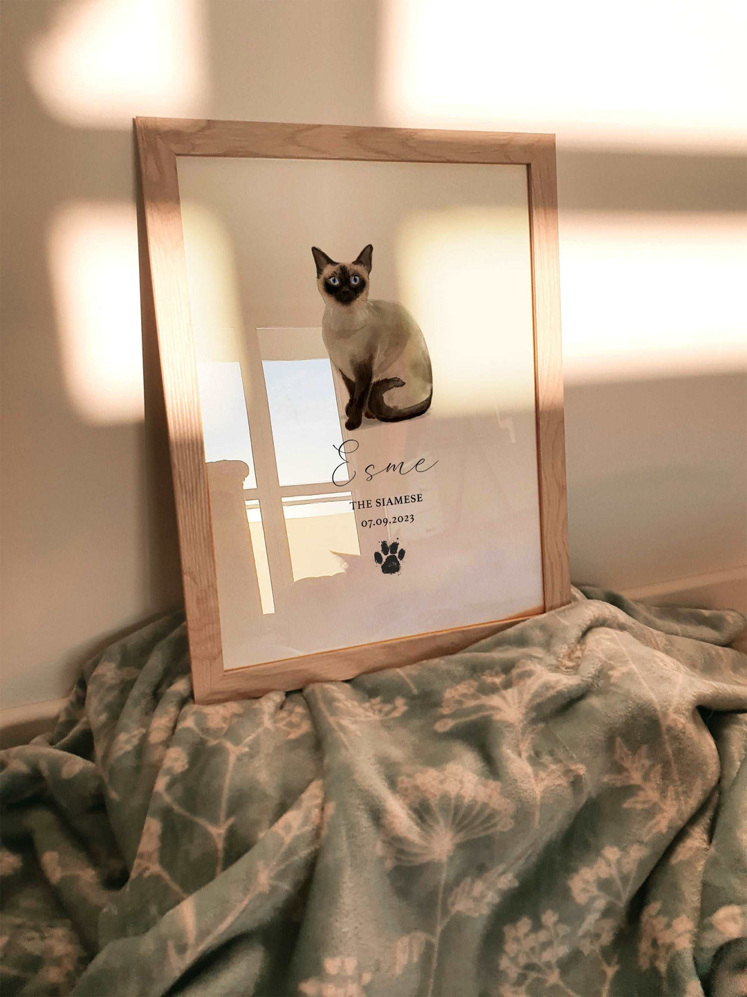 Personalised Siamese Cat Breed Watercolour Print