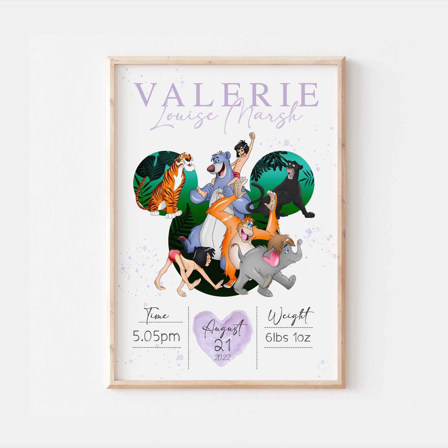 The Jungle Book Personalised The Day You Were Born Print