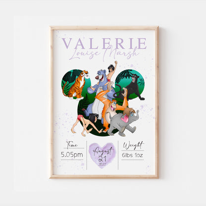 The Jungle Book Personalised The Day You Were Born Print