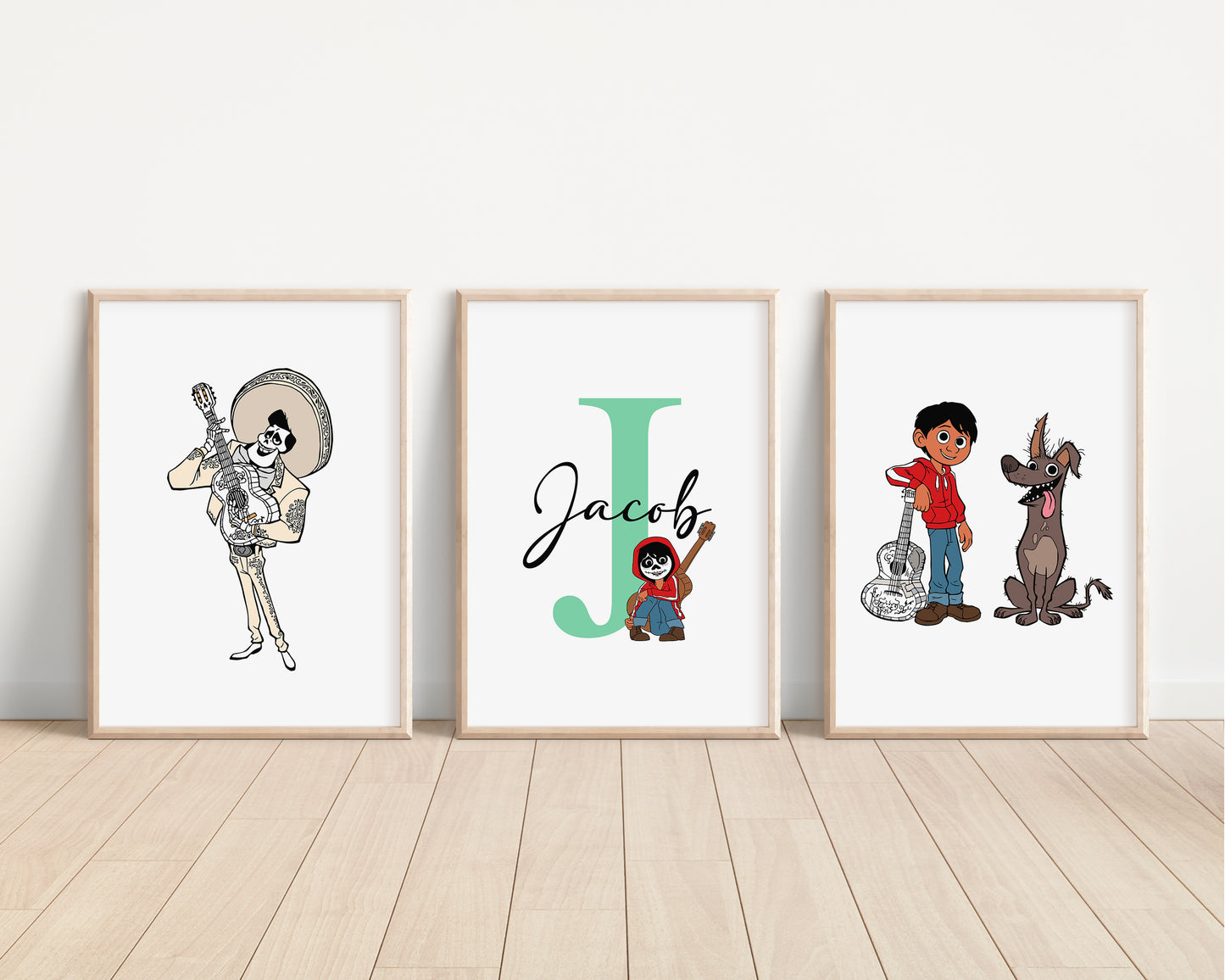 SET OF 3 Coco Disney Pixar Personalised Prints