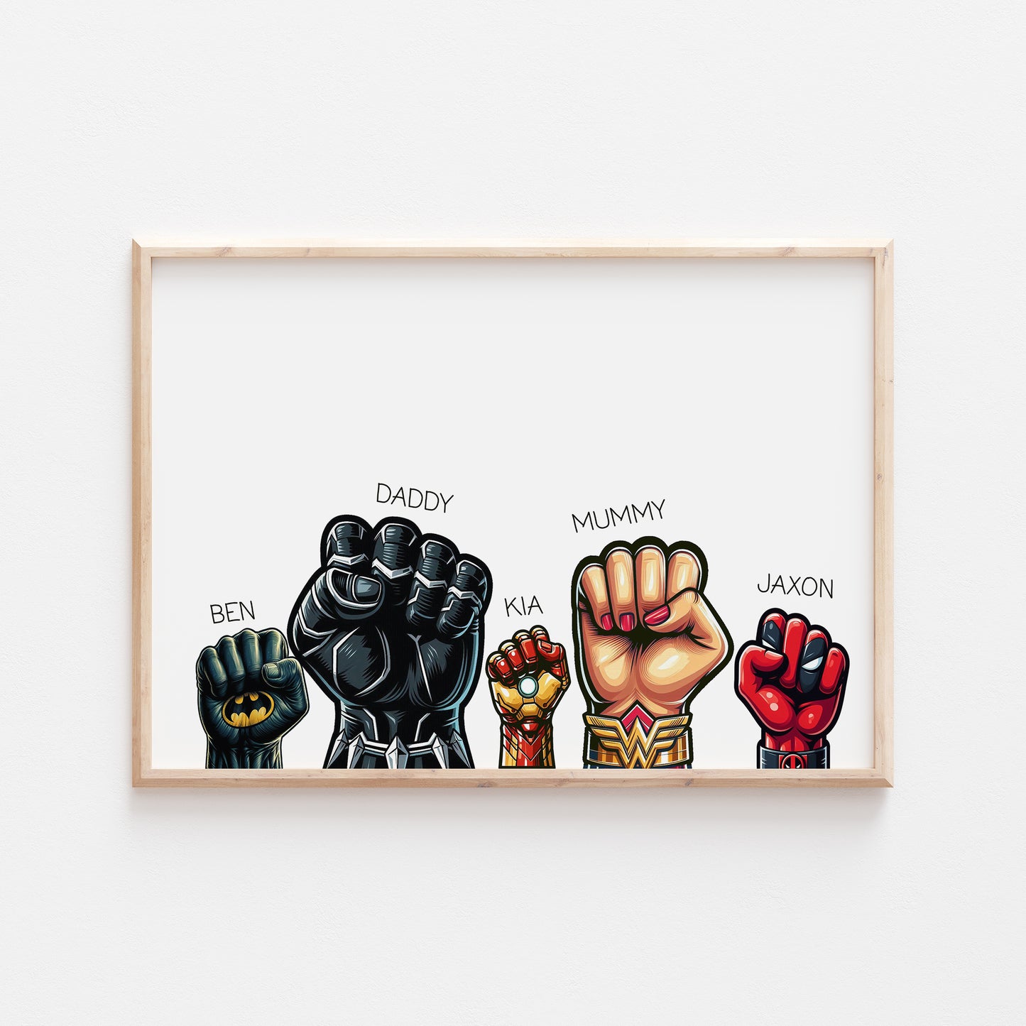 Personalised Avengers Our Family Superhero Print