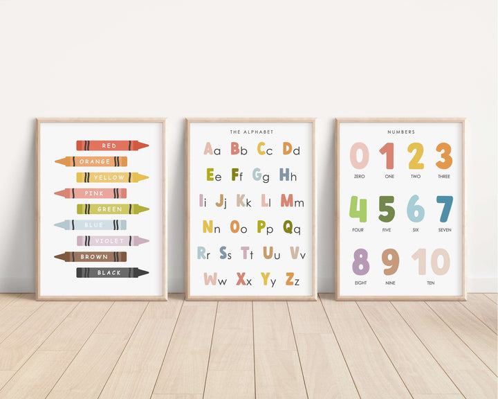 SET OF 3 Educational Classroom Prints