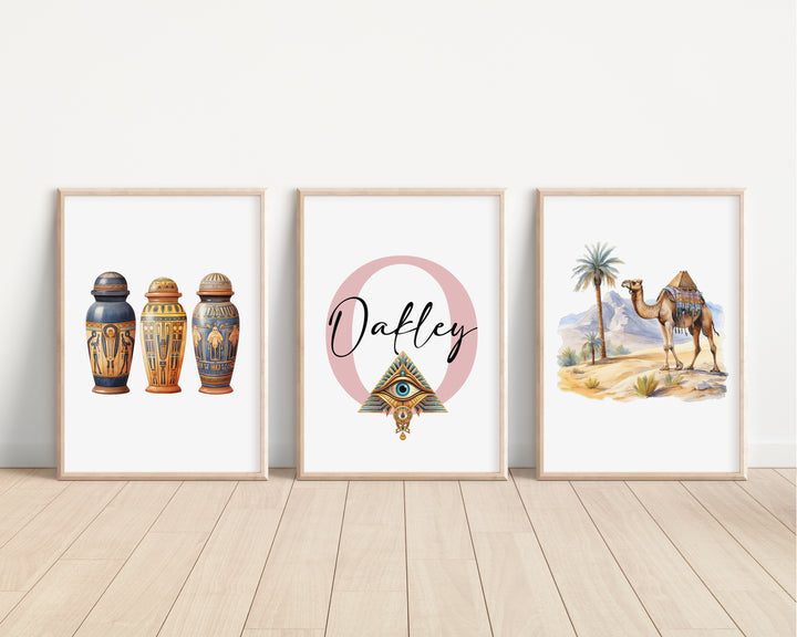 SET OF 3 Ancient Egypt Personalised Bedroom Prints