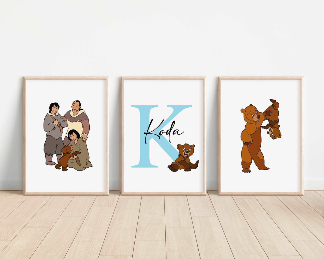 SET OF 3 Brother Bear Personalised Prints