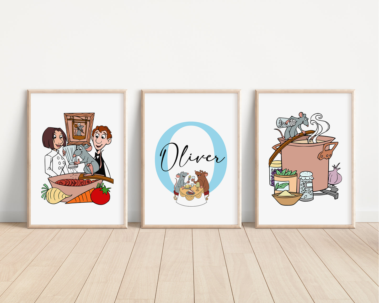 SET OF 3 Ratatouille Remy Disney Personalised Prints