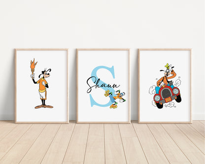 SET OF 3 Goofy Disney Personalised Prints