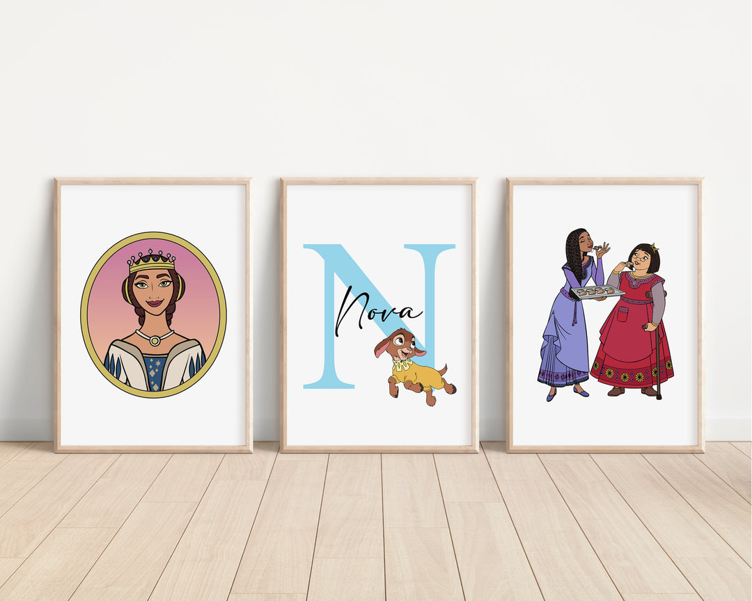 SET OF 3 WISH Disney Personalised Prints