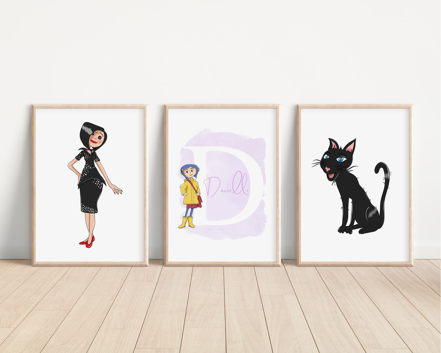 SET OF 3 Coraline Personalised Disney Prints