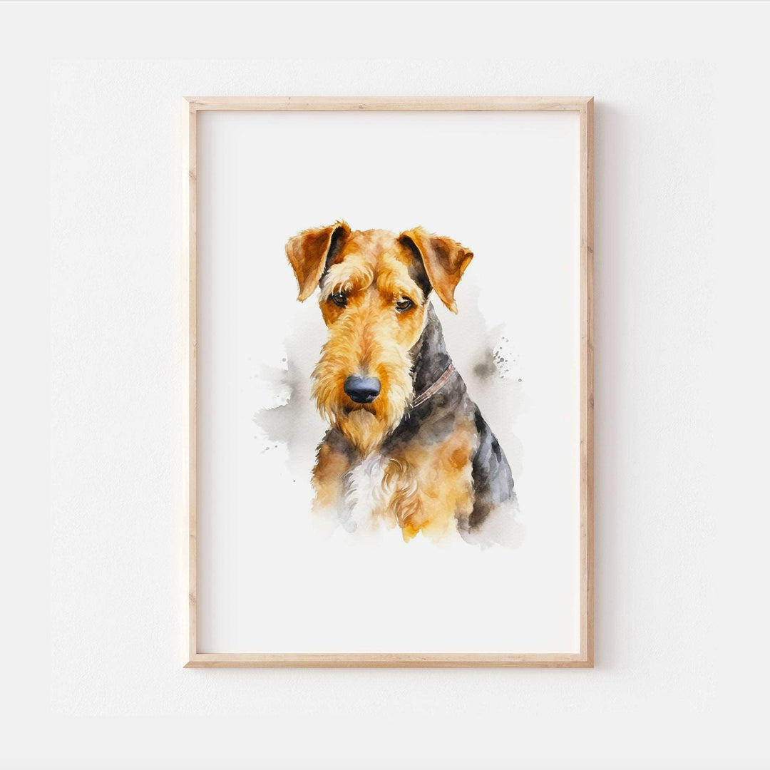 Airedale Terrier Dog Watercolour Art Print