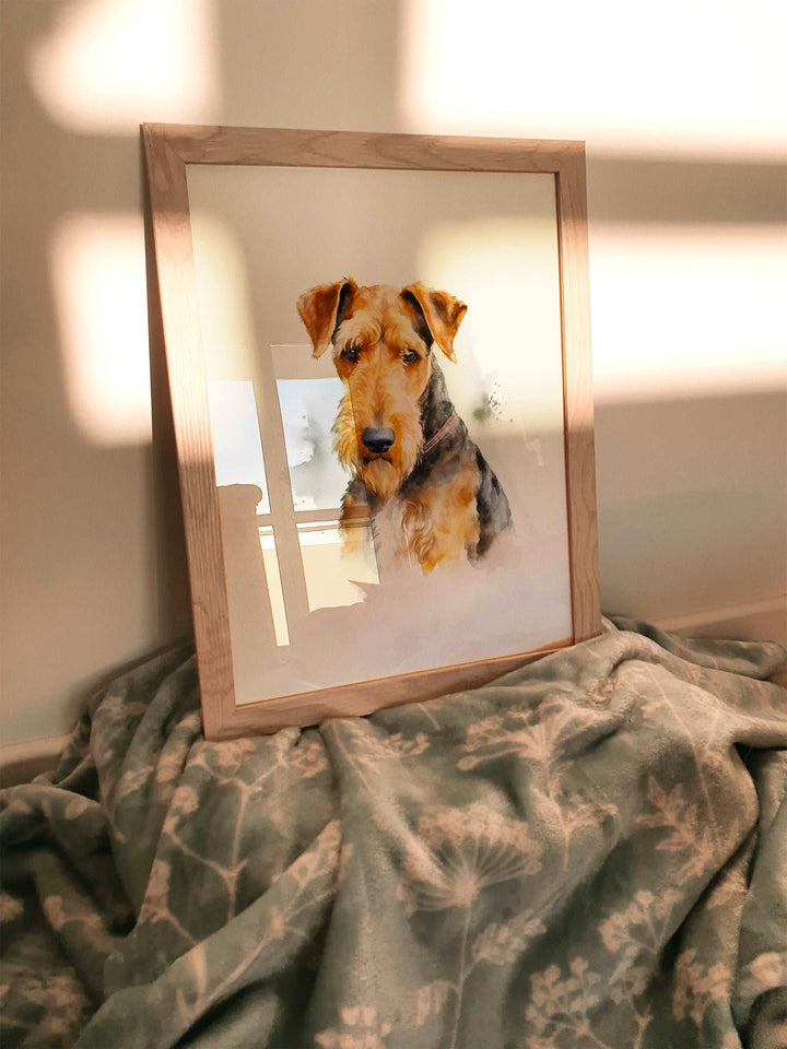 Airedale Terrier Dog Watercolour Art Print