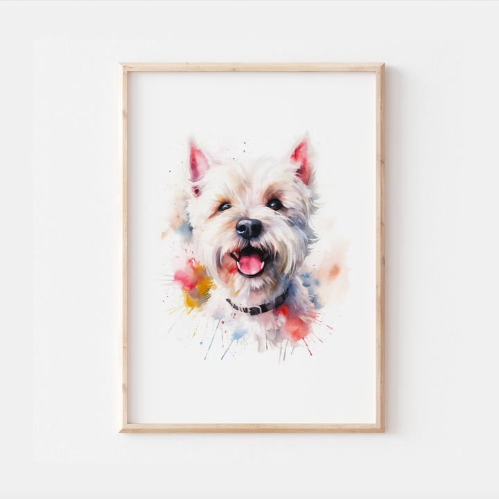 Westie Dog Watercolour Art Print