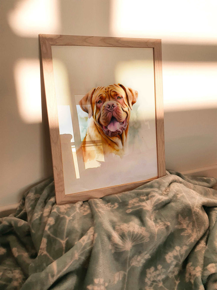 Dogue De Bordeaux Mastiff Watercolour Art Print