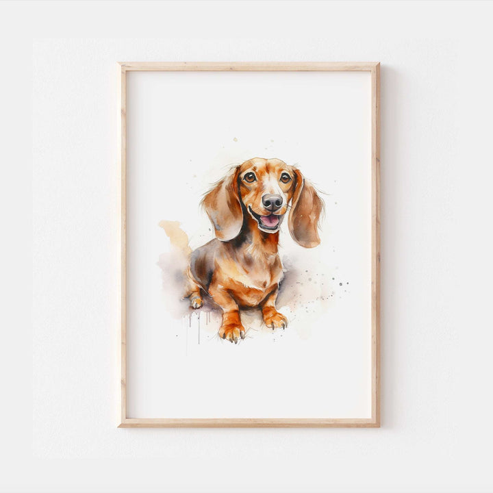 Dachshund Dog Watercolour Art Print