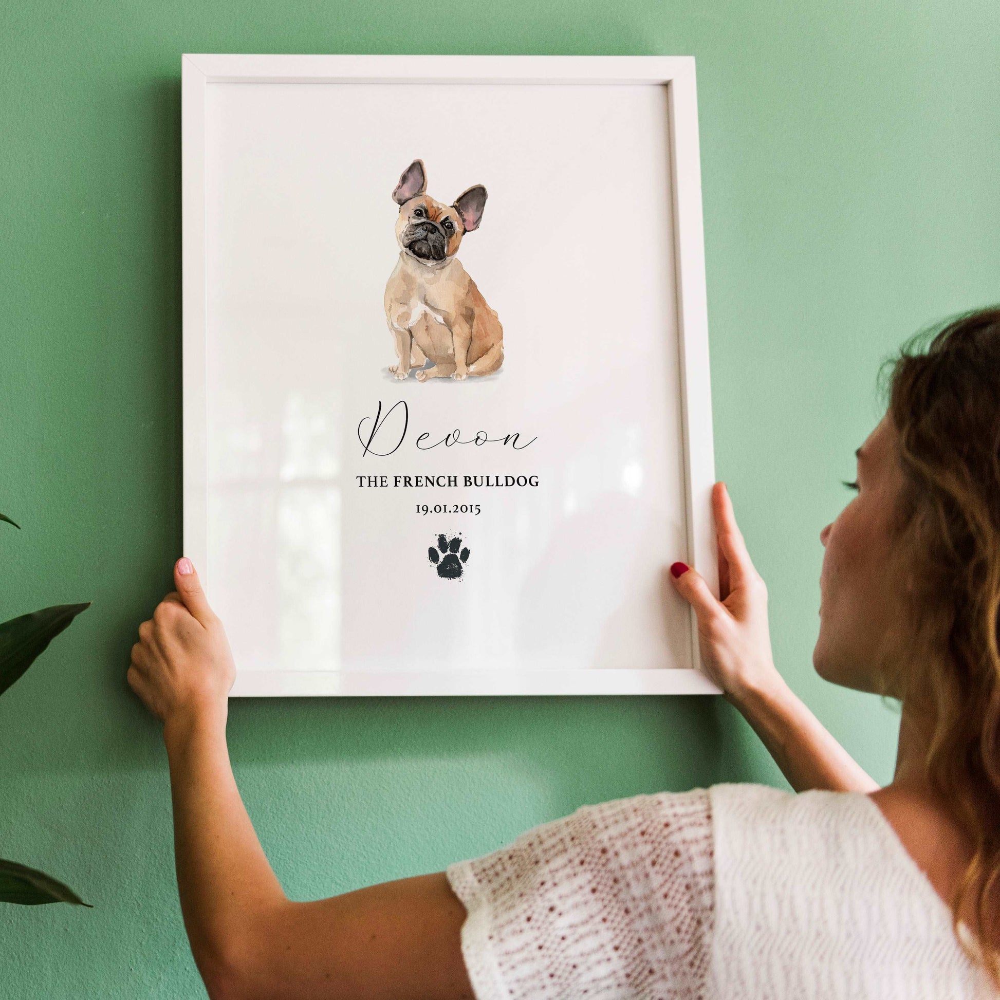 Personalised Tan French Bulldog Watercolour Print