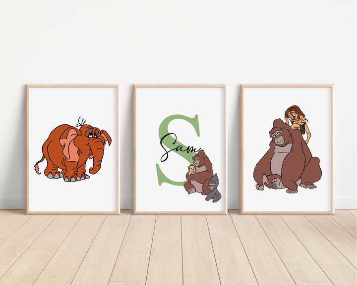 SET OF 3 Disney Tarzan Personalised Prints