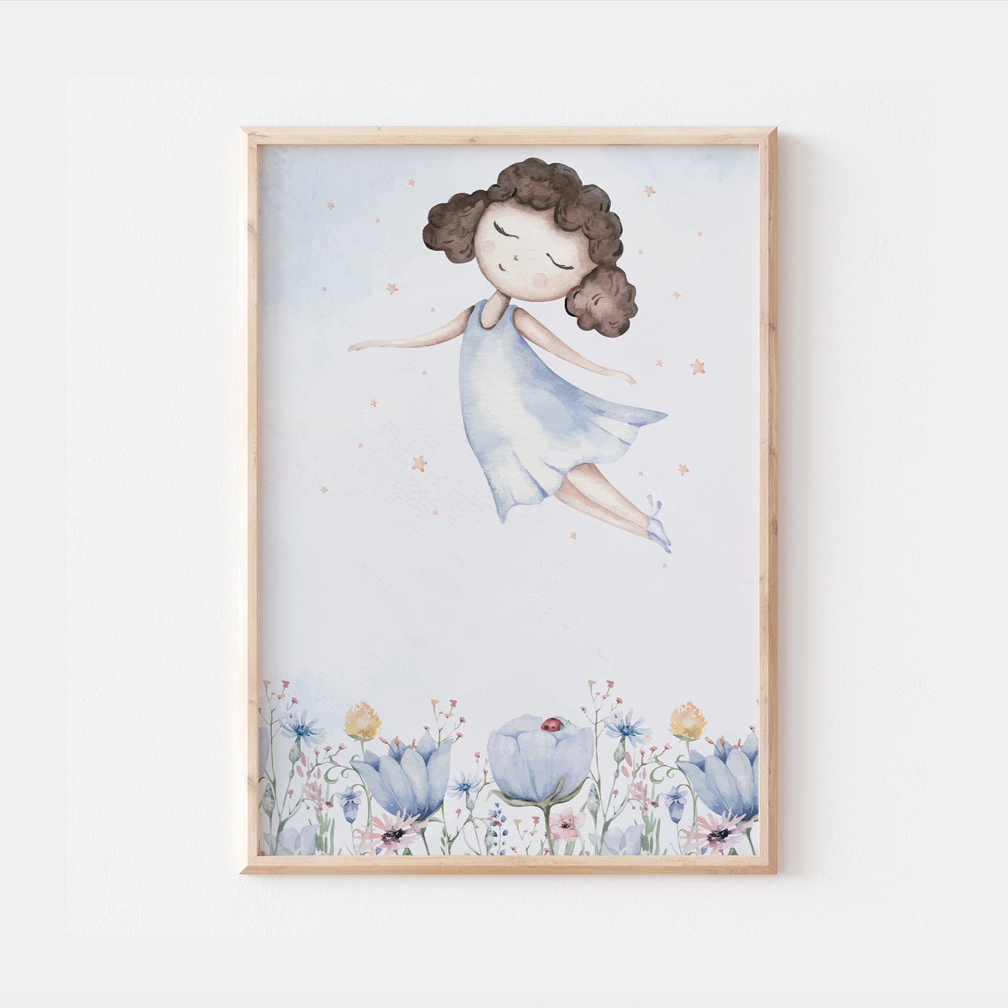Woodland Flower Fairy Bedroom Print