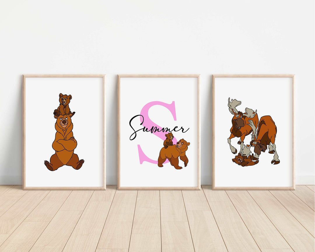 SET OF 3 Brother Bear Personalised Prints