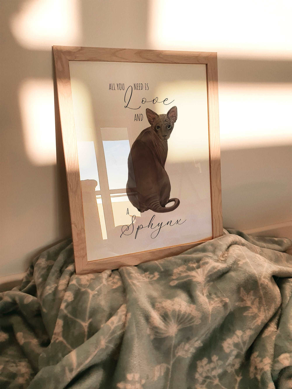 All You Need Is Love and A Sphynx Cat Print