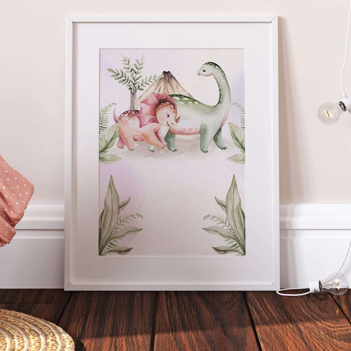 Jurassic Triceratops Dinosaur Bedroom Print