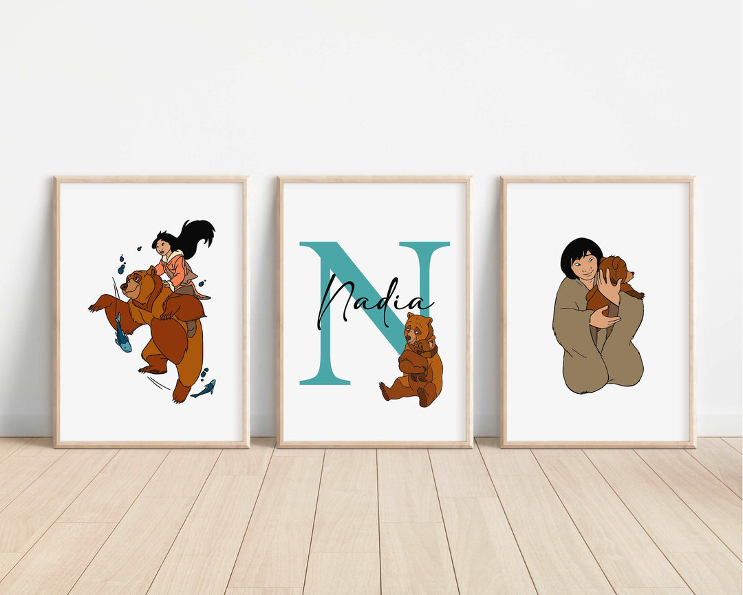 SET OF 3 Brother Bear Personalised Prints