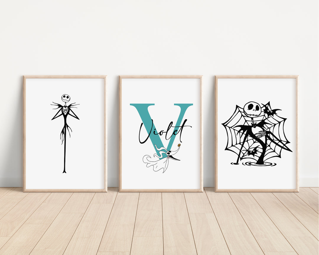 SET OF 3 The Nightmare Before Christmas Personalised Prints