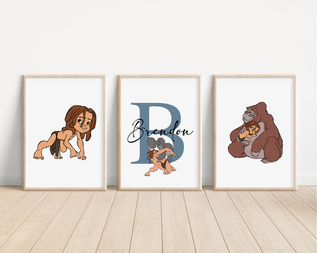 SET OF 3 Disney Tarzan Personalised Prints