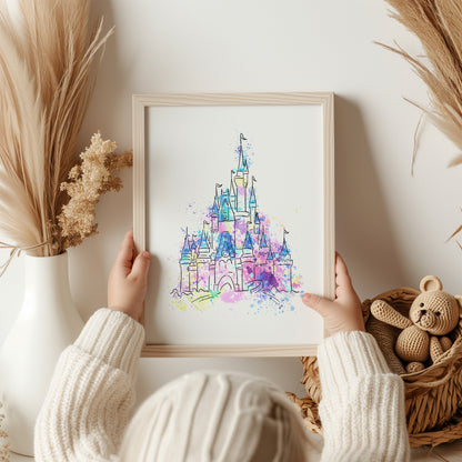 Watercolour Disneyland Castle Print