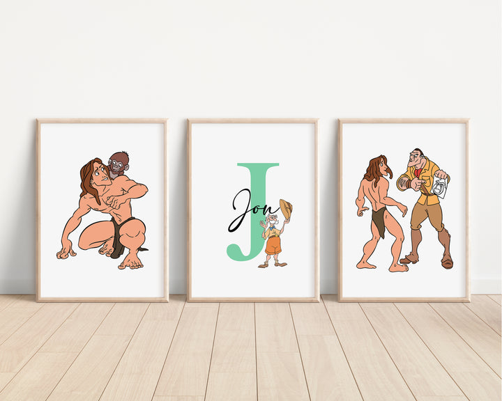 SET OF 3 Disney Tarzan Personalised Prints