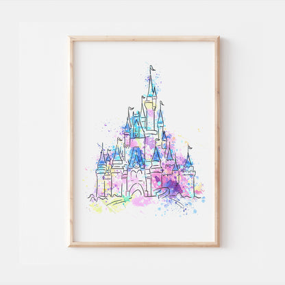 Watercolour Disneyland Castle Print