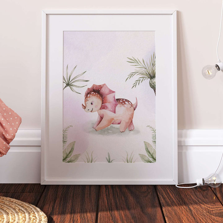 Jurassic Triceratops Dinosaur Bedroom Print