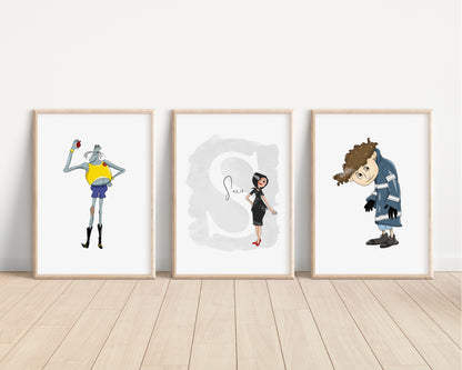 SET OF 3 Coraline Personalised Disney Prints