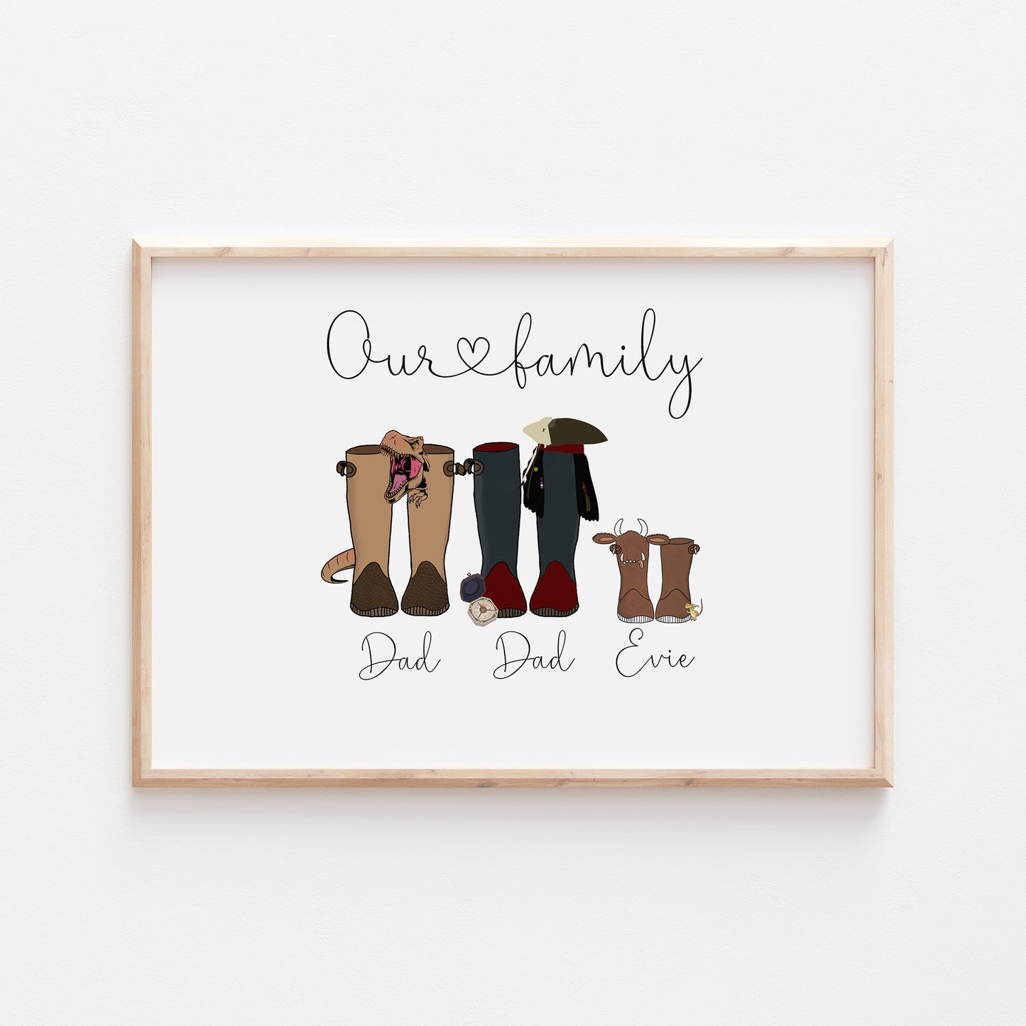 Personalised Our Family Disney Welly Boots Print